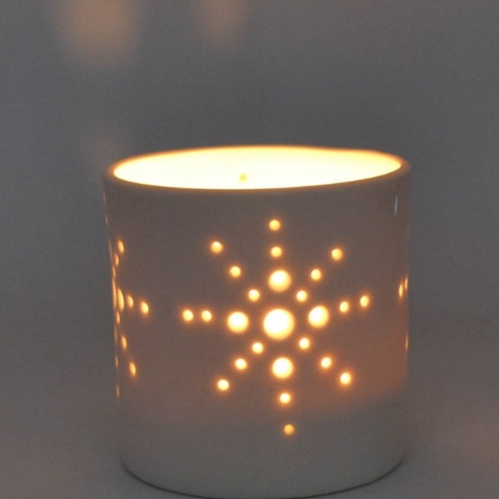 Set Of Four Handmade Luna Lighting Porcelain Tea Lights Beautiful - Picture 9 of 9